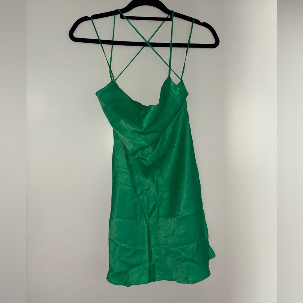 Zara Green Strappy Mini Dress - Brand New with Tags